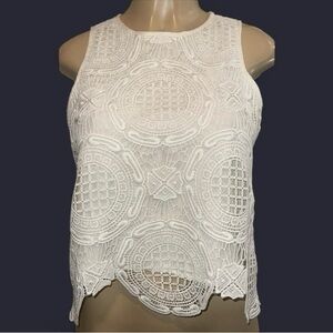 Banana Republic White Lace Crop Top